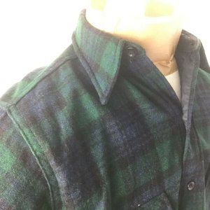 Vintage Made In USA Wool Jacket Mens Blue Green